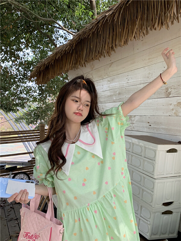 New in early summer! "DOLLY" sweet and lovely baby collar age reduction loose dress 3355# LSW