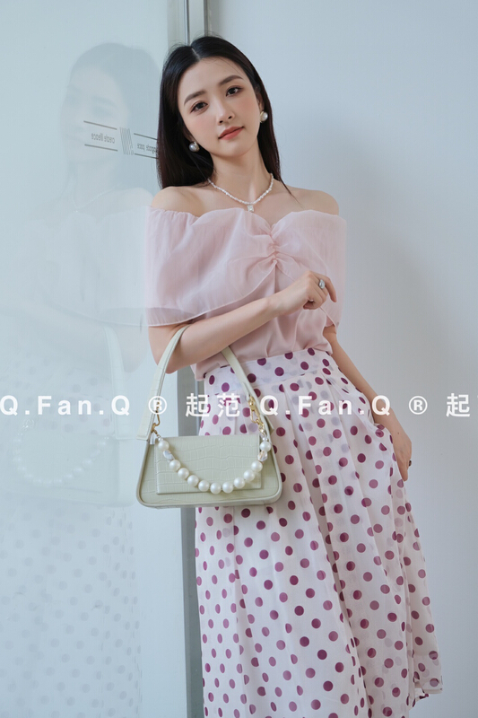 [style] classic wave point versatile foreign style skirt 8815-1# JJ