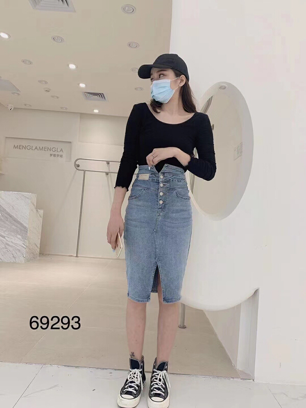 [lsjd] label design Vintage denim skirt 69293# WTT