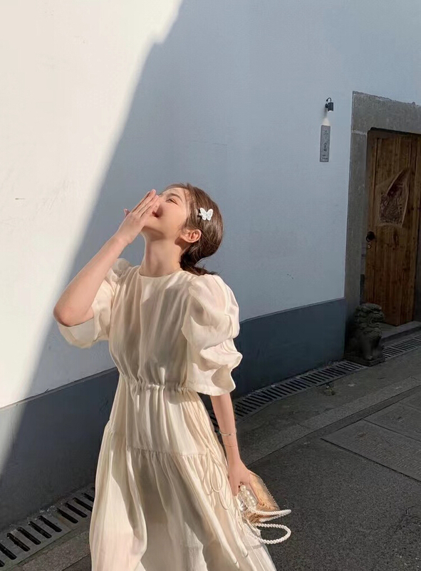 goods in stock! New year in early spring! [are studio] French style drawstring waist dress 9701# WPL
