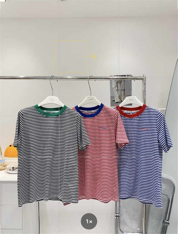 [seven 7] crew neck Pullover stripe short sleeve T-shirt 008# WTT