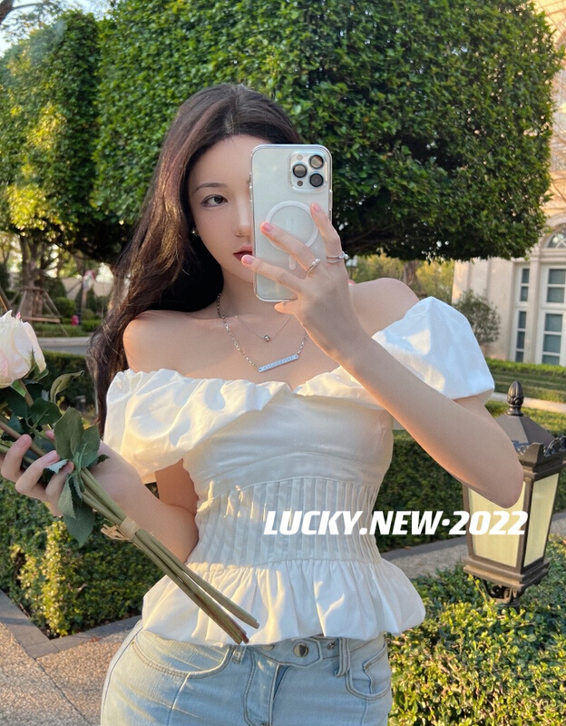[lucky] Ruffle design small shirt 8762# zxx