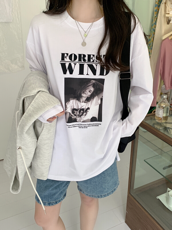 New year in early spring! [run. 7] round neck simple and versatile casual long sleeve T-shirt 21105# XYJ