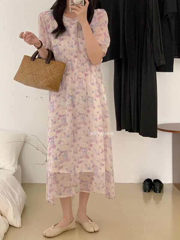 goods in stock! New in early summer! [RS] round neck floral dress rs1503# XYY