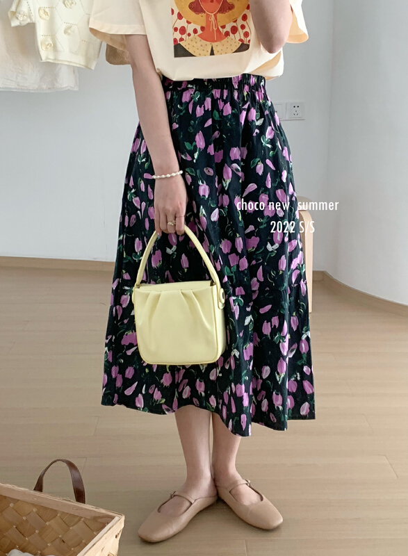 New in early summer! [choco] lady floret fashion skirt 8256# HBx