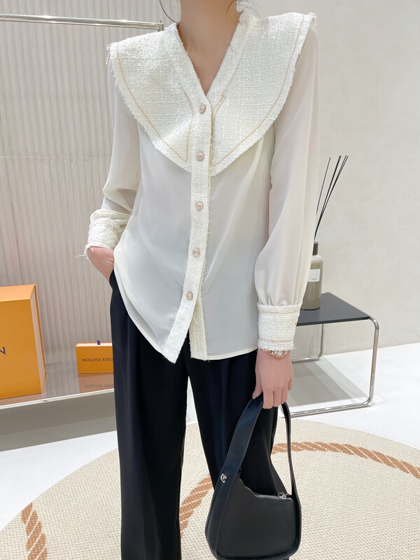 [Hanna Hanna] small fragrance stitched shirt 6383# XJ