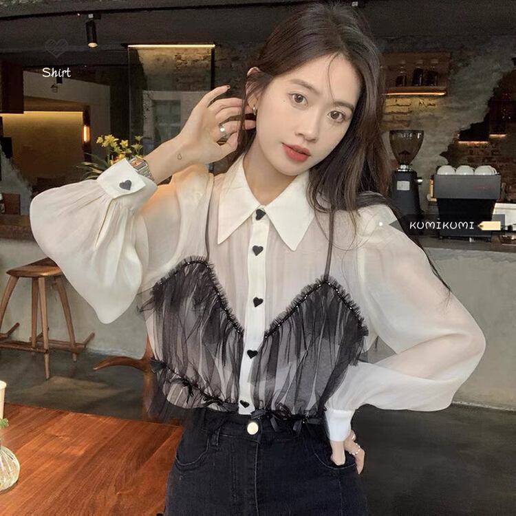 New year in early spring! [LML] Korean style fake two shirts l6422# ozq