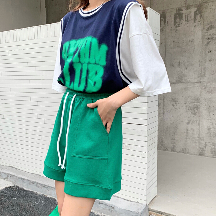 [ycnana] elastic waist versatile slim casual shorts 98101# LSW