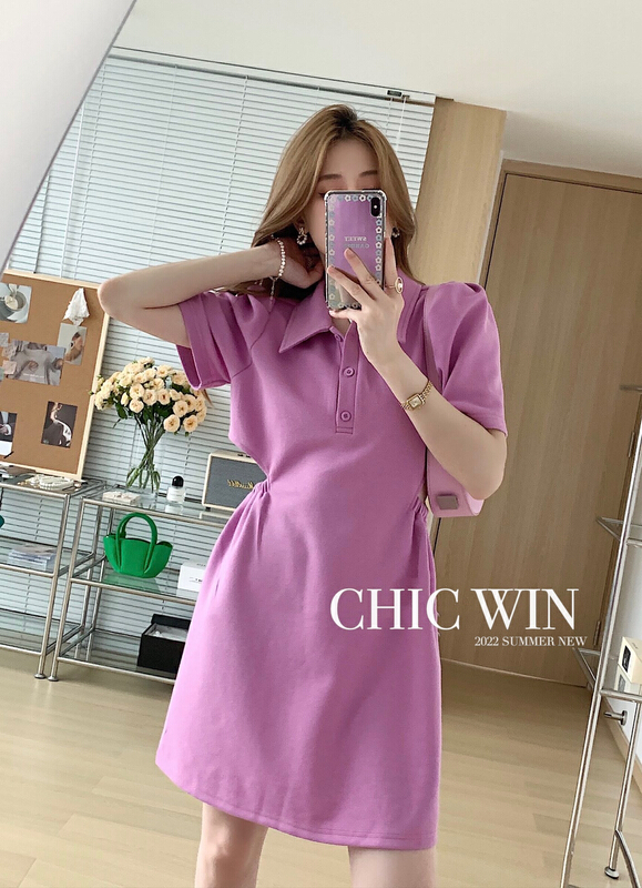 [chic win] Korean fashion design, waistless polo dress 1622# CSX