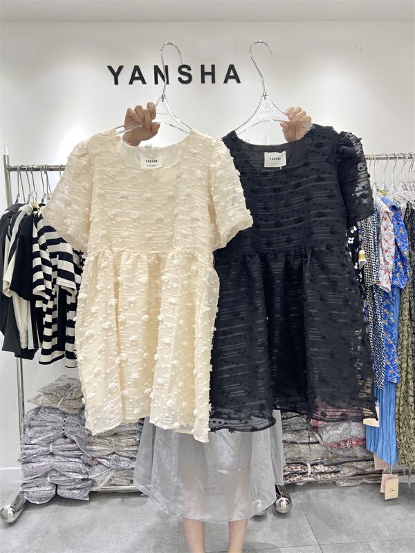[Yan Sha] French Style Bubble Sleeve puffy dress 188# CLS