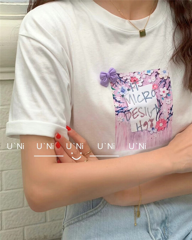 [Momo] Korean fashion versatile short sleeve T-shirt 3886# HBx