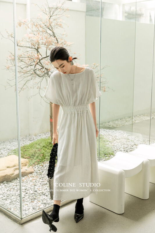 [Coline] waist closing lady dress c2120a# hyy
