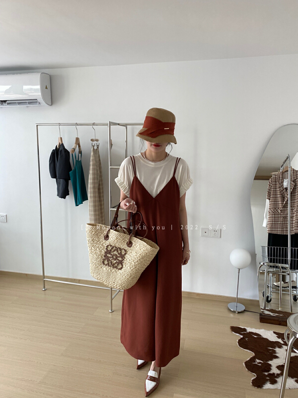 [moment with you] thin style, loose cuffs, pleats, thin French short sleeve T-shirt t0597-j# LSW