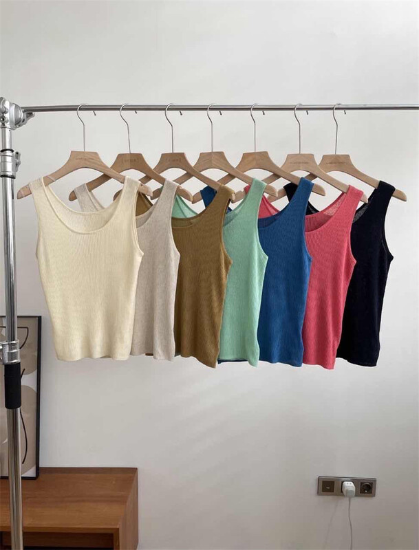 Soft and versatile pop color 7 colors! [acme group] Korean versatile comfortable sleeveless knitted vest / sling 0937# CLS
