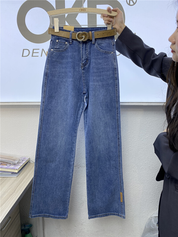 New year in early spring! [okd] high waist versatile straight jeans (with belt) 52556# zxl