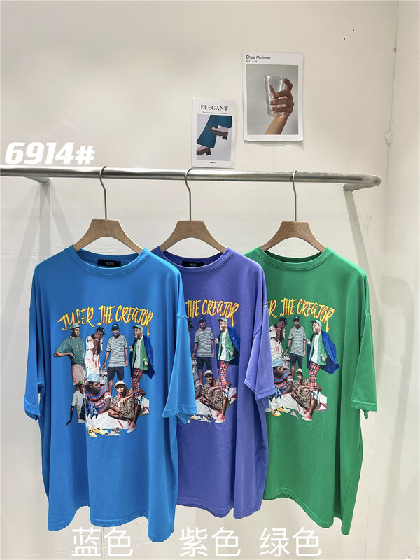 New in early summer! [just soso] Korean street fashion hip hop short sleeve T-shirt 6914# CLS