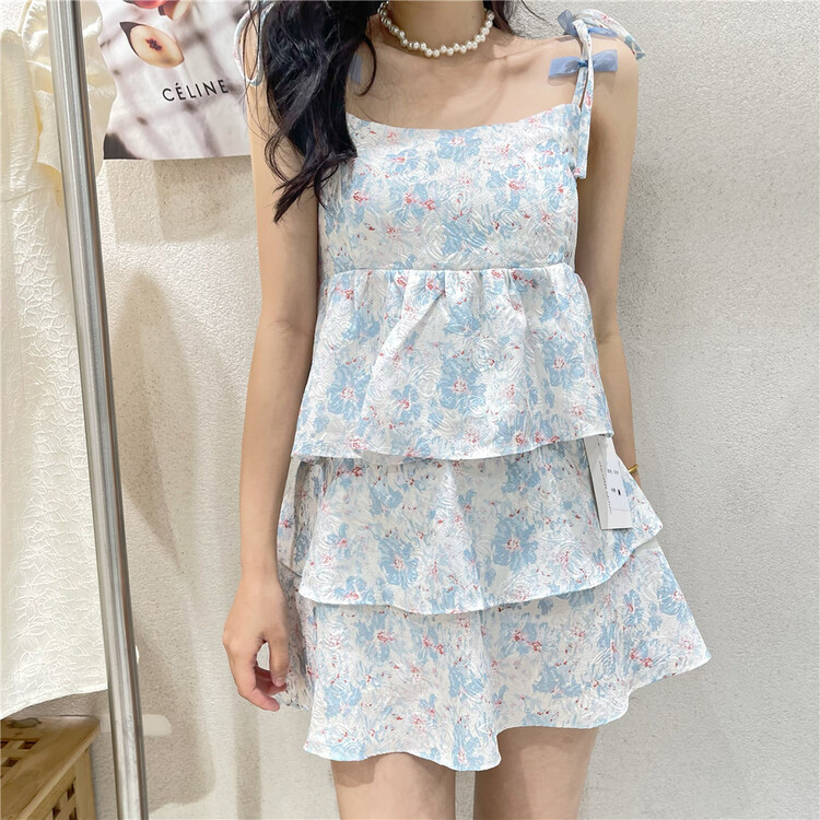 [NC Editio n (new color] flower sleeveless pleated vest / sling z2525# zxx