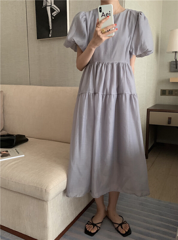 New in early summer! [timely rain] Korean style, French retro bubble, slim design, niche dress 52538# WPL