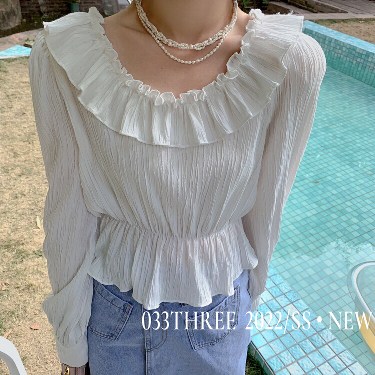 New year in early spring! [033three] back strap versatile blouse 8033# ozq