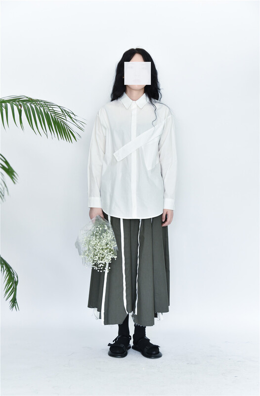 goods in stock! New year in early spring! [three and two] two diagonal button fashion shirts 67119# L