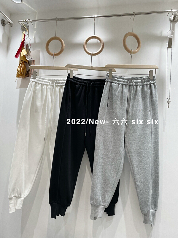New year in early spring! [66] Korean version embroidered smiling face lower foot white label missing angle thread thin casual pants 16013# L
