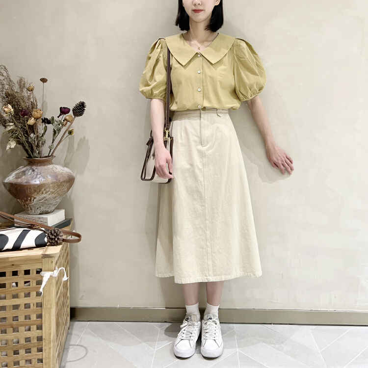 [I look] Japanese simple high waist slim skirt 72011# ZSY