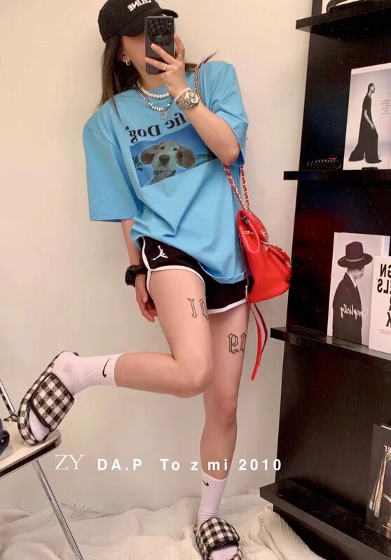 Original price 42.86! New in early summer! [ZY] Korean cute dog letter printed short sleeve T-shirt 2010# WTT