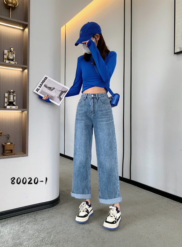New year in early spring! [Mina] high waist elastic boyfriend jeans 80020-1# LSW