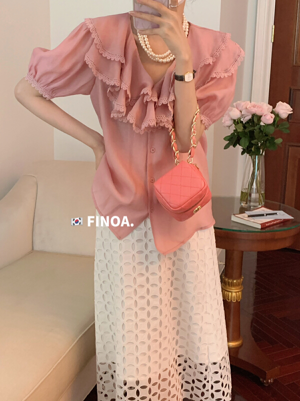 New in early summer! [finoa] Korean casual design shirt 1086# CLS