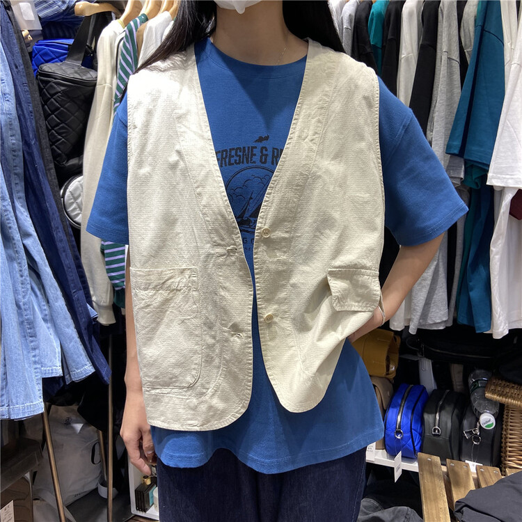 [ninestone Jiushi] V-neck fashion Korean vest 26925# L