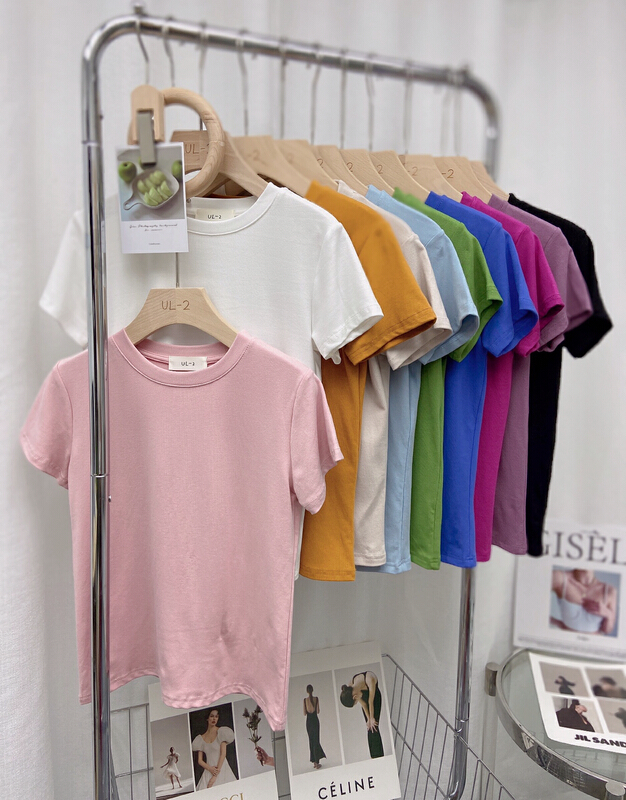 New in early summer! [ul-2] versatile clean round neck short sleeve T-shirt 8802-1# JJ