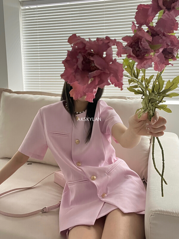 goods in stock! New in early summer! [A.K skylan] loose temperament, single breasted minority + slim elegant skirt set 82520-1-2# zxl