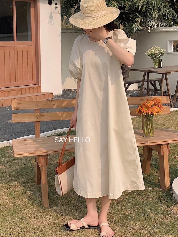 New year in early spring! [sayhello] crew neck versatile solid dress 20953# XYY