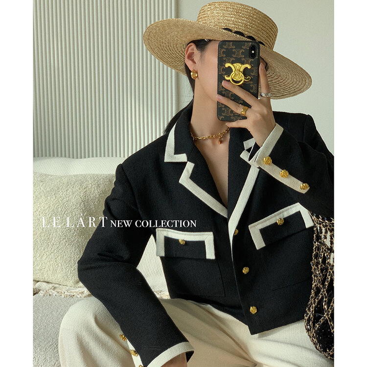 Cxdhh / new in early spring! [le lart] casual short coat with small fragrance temperament ys1-xc4-ll5261# HLL