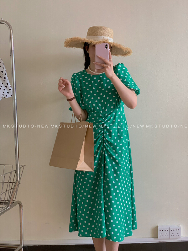 [MK] wave point fashion dress (with headdress) 3255# hjy