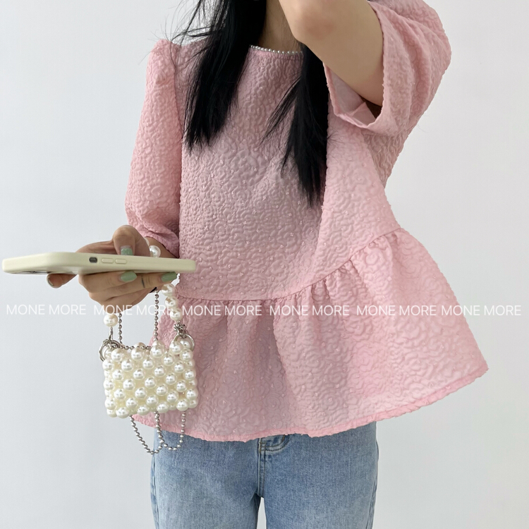 [mone more Momo home] Korean version sweet and versatile shirt 8111# HBx