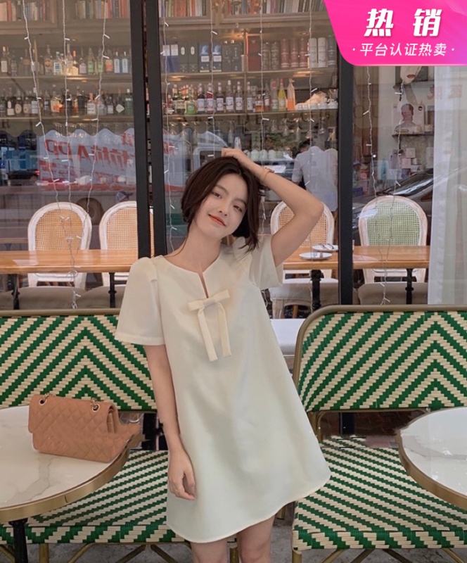 [y.jia Yijia] French bubble sleeve dress at the front and back 5675#