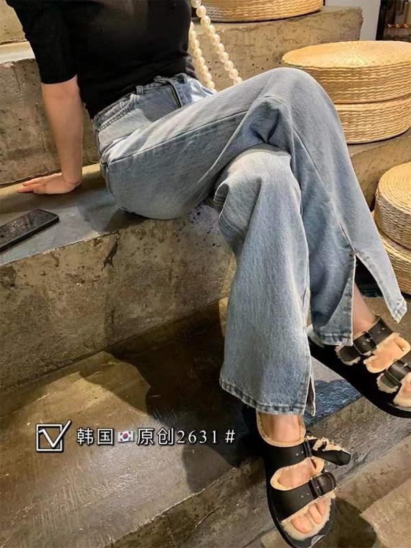 New year in early spring! [Korean original] slit design ripped jeans 2631# L