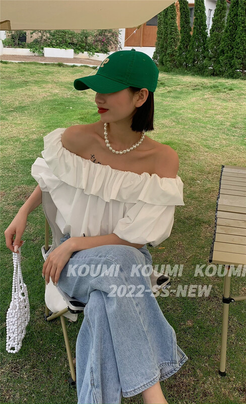 [Koumi] sweet temperament lotus leaf one line collar shirt 653# CSX