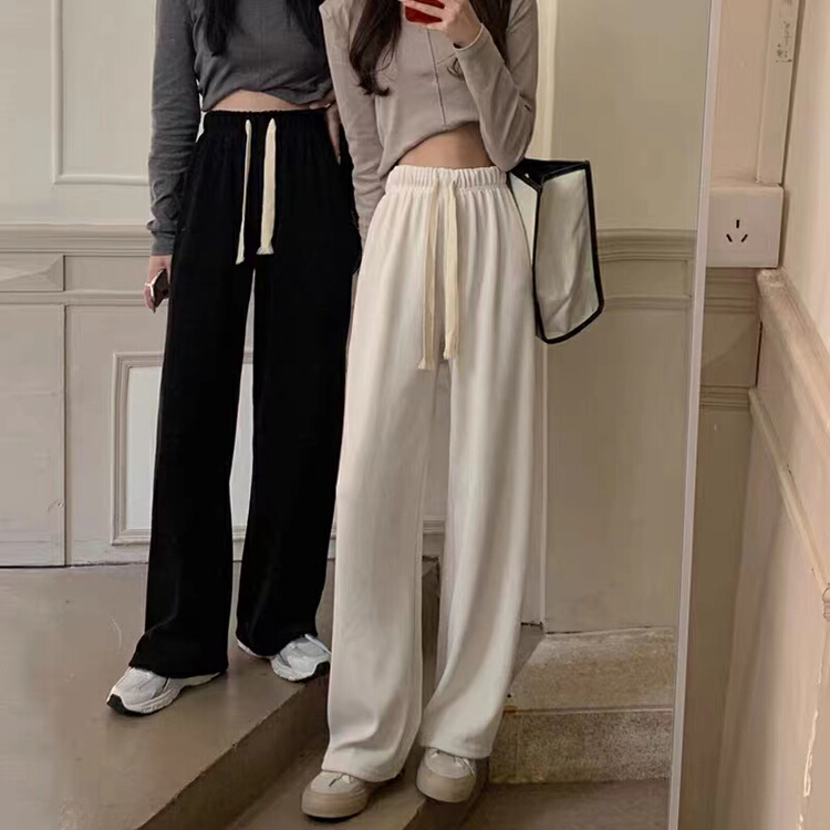 New year in early spring! [Gangan] high waist straight tube drawstring casual pants 6269# ll