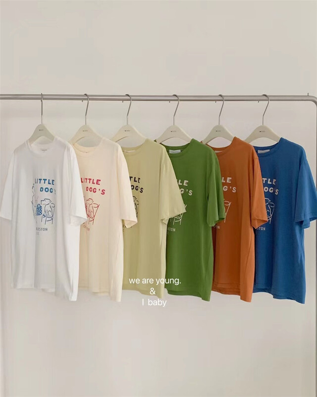 New in early summer! [we are young] fresh letter round neck Casual Short Sleeve T-shirt 018# zxx