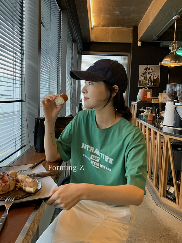 New year in early spring! [forming-z] simple Korean versatile letter short sleeve T-shirt 908-1# zxl