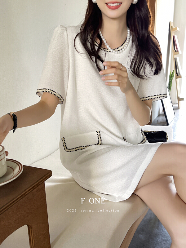 New in early summer! [f one] classic small fragrance round neck dress 66059# WPL