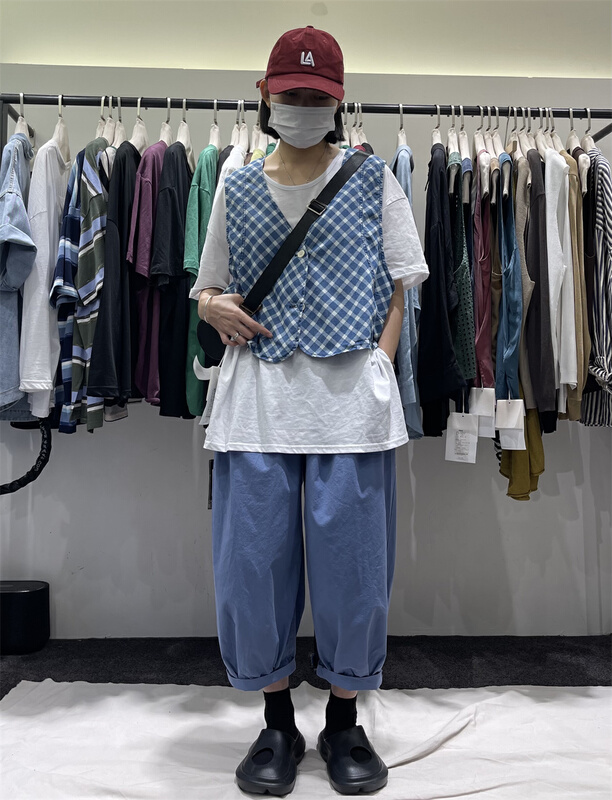 [original by hnhl] Korean pleated comfortable casual pants 56871# L
