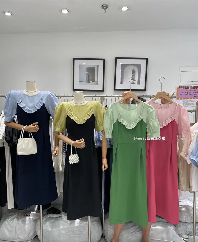 goods in stock! New in early summer! [miss. Y] French stitched sweet dress 8996# zxx
