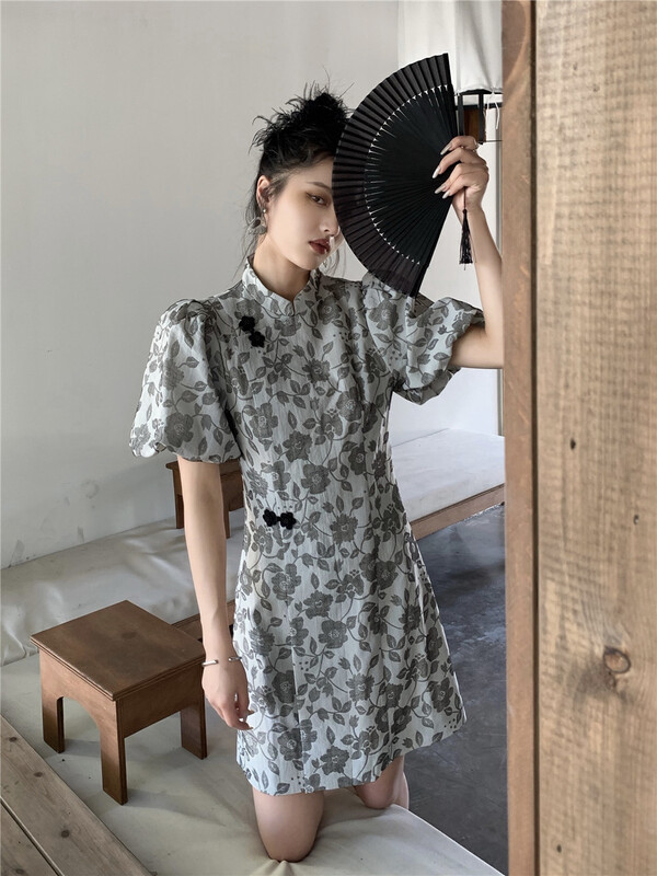 [CB] Chinese style stand collar improved cheongsam dress 9580# JJ
