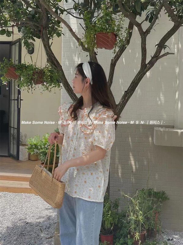 New in early summer! [MSN] sweet broken flower doll collar age reducing shirt sy01# CLS
