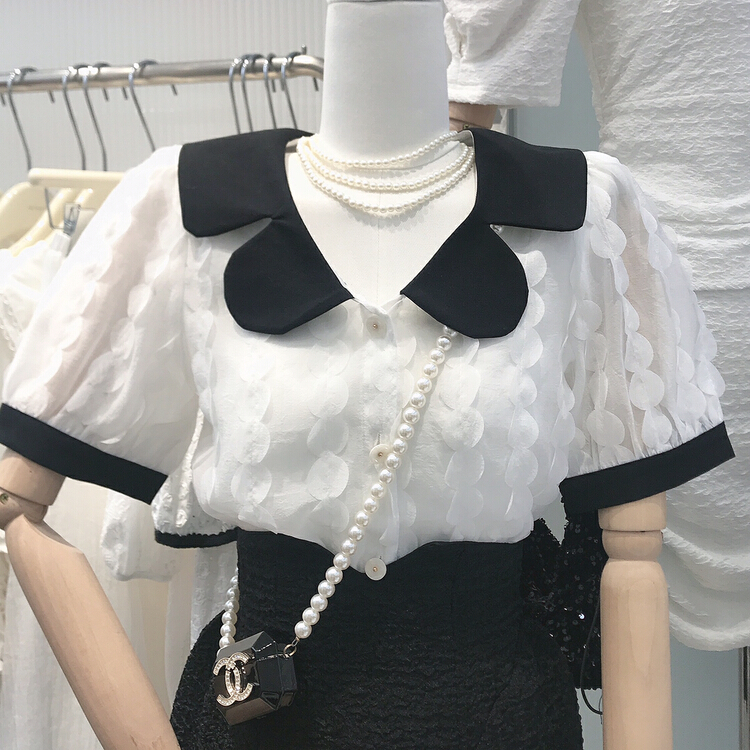 [Shesu sleepover] three dimensional petal fashion color matching blouse 2232# zxx