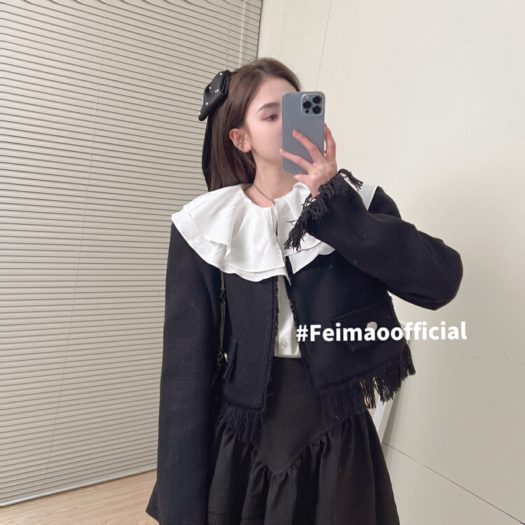 goods in stock! New year in early spring! [Feimao Philippine cat] single breasted fashion Korean short coat ym-9617# LSL