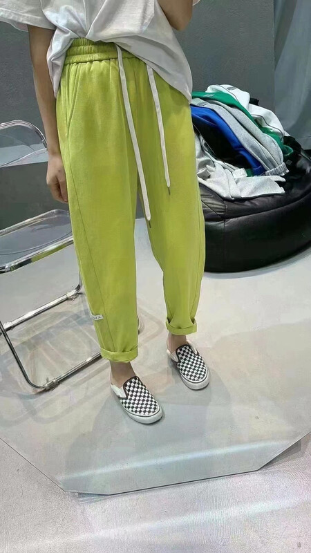 [yipinjia] straight tube versatile label casual pants 8895# L